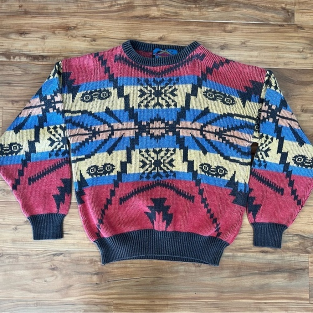 Weekends Sweater‎ Mens Medium Multicolor Vintage Cosby COOGI Pullover Casual 90s